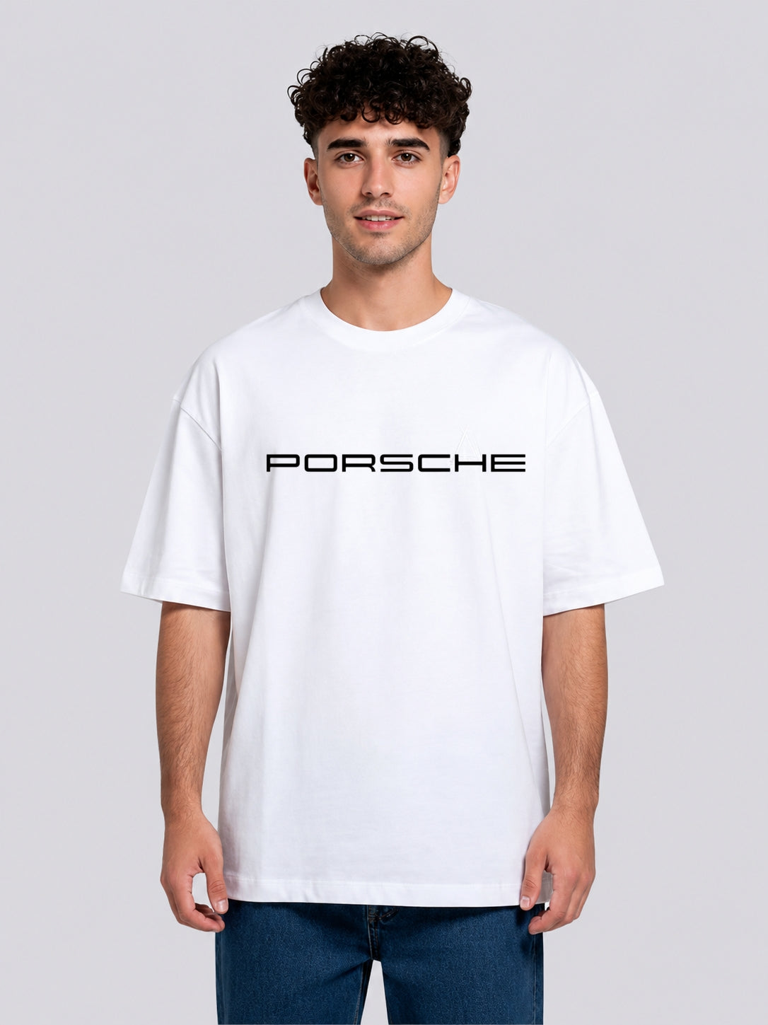 Porsche 911 GT3 RS Oversized Streetwear T-Shirt – White Graphic Tee