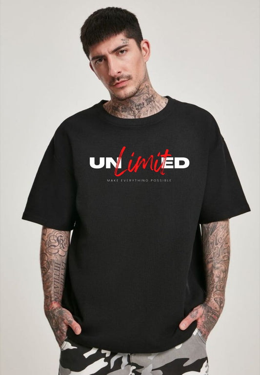 Unlimited Oversized Black Graphic T-Shirt for Men | Premium Streetwear Tee