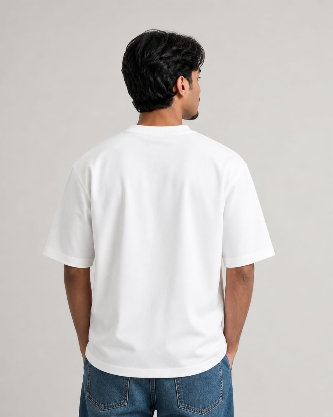 Future Vision Oversized White T-Shirt – Front & Back Graphic Print